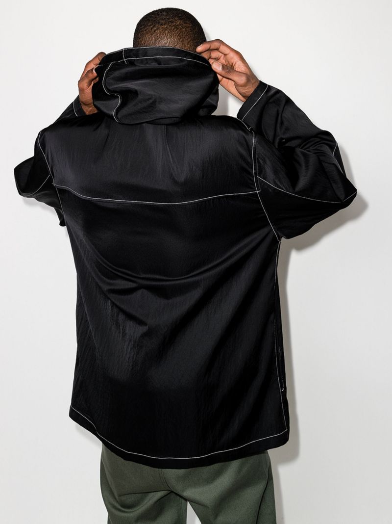 High-neck Zip-up Hooded Jacket