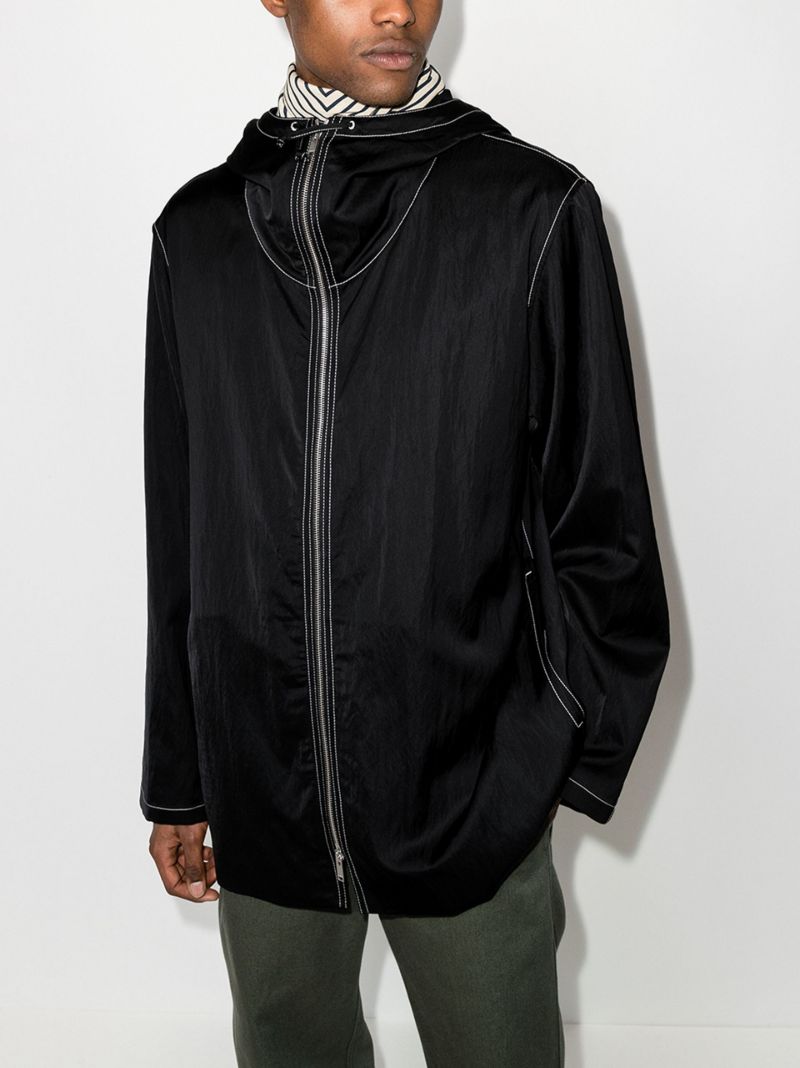 High-neck Zip-up Hooded Jacket