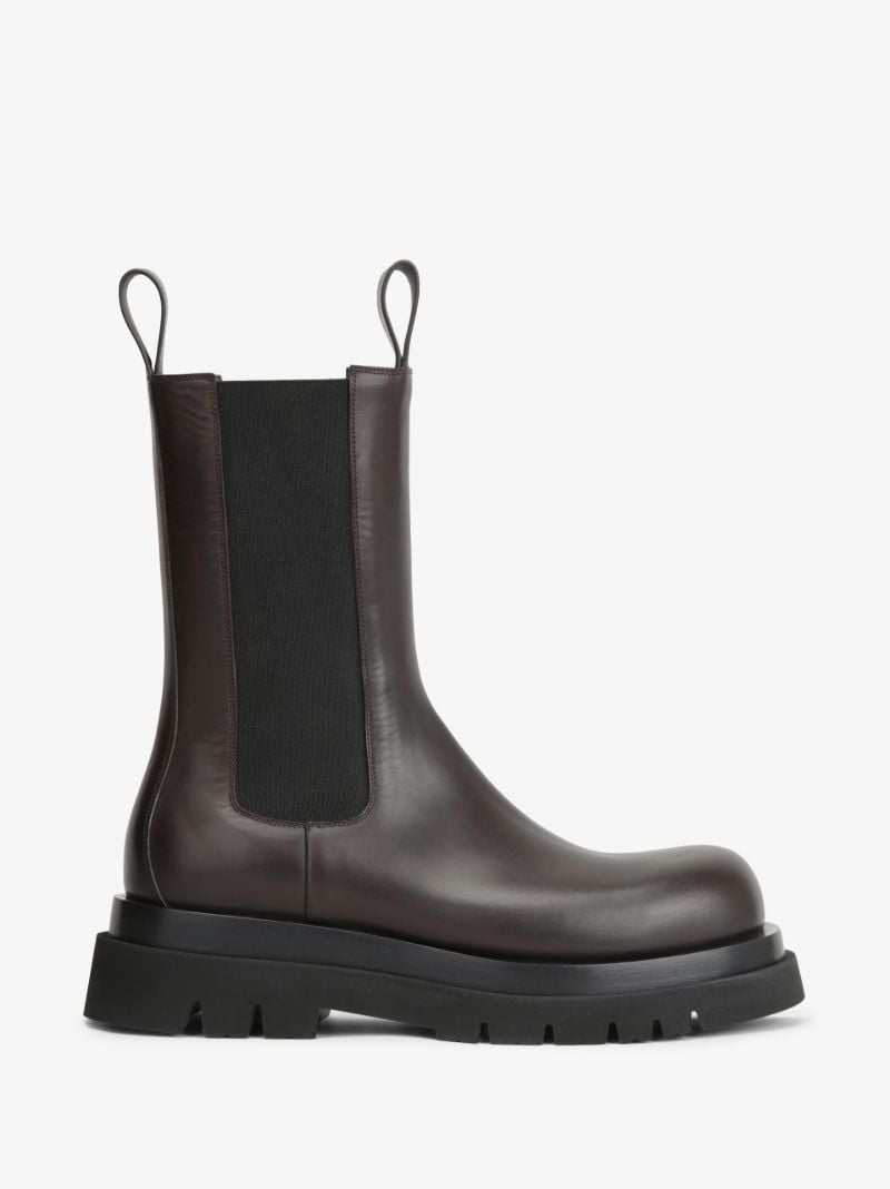 Brown Lug Leather Chelsea Boots