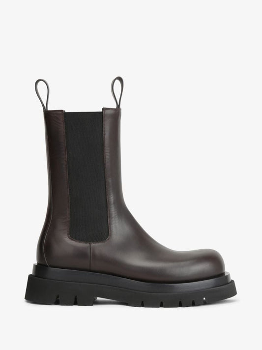 Brown Lug Leather Chelsea Boots