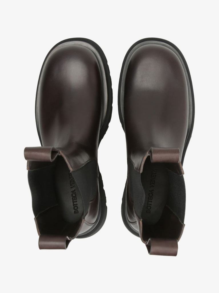 Brown Lug Leather Chelsea Boots
