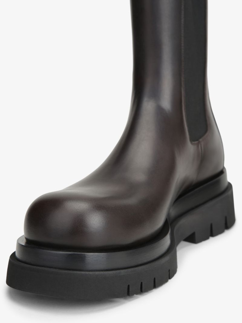 Brown Lug Leather Chelsea Boots