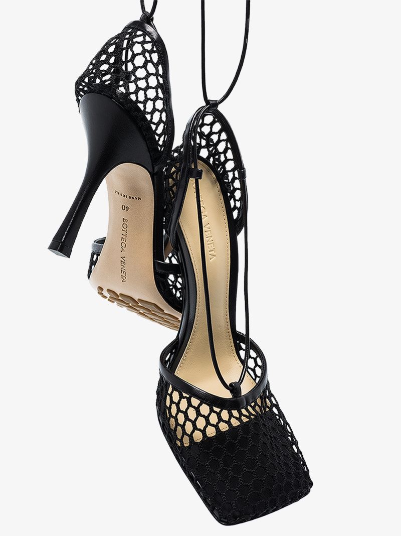 Black Stretch 90 Mesh Pumps