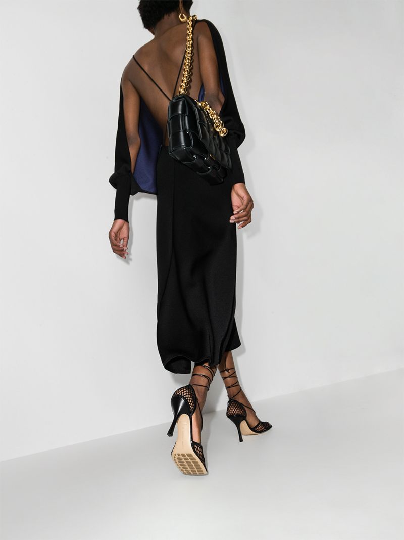 Black Stretch 90 Mesh Pumps