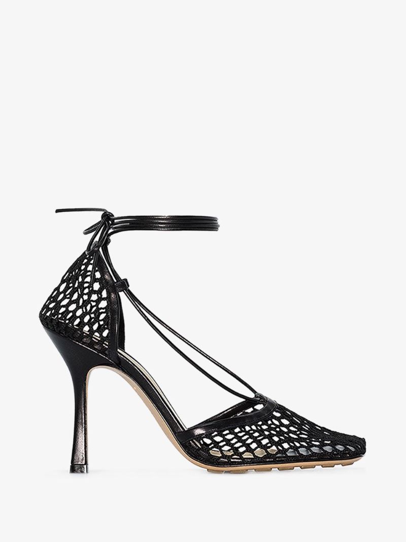 Black Stretch 90 Mesh Pumps