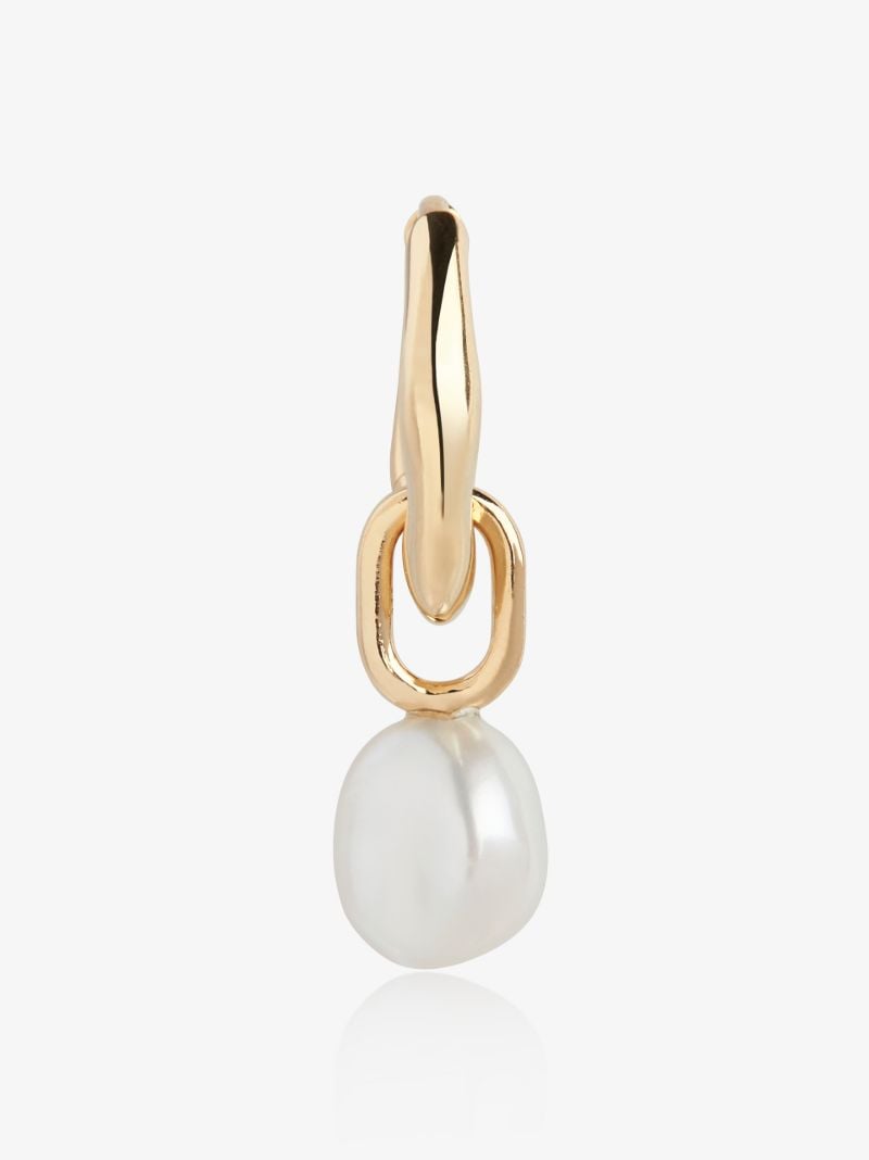Gold-plated Vento Pearl Huggie Earring