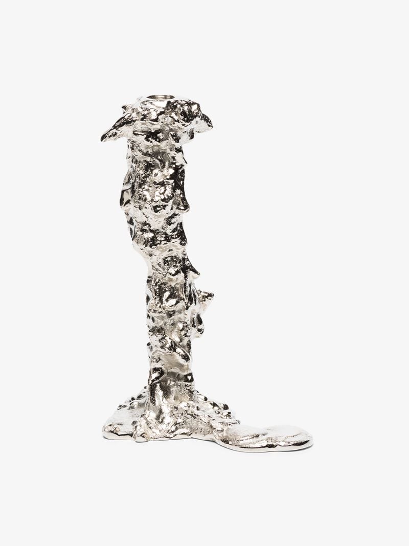 Silver-tone Drip Large Candle Holder