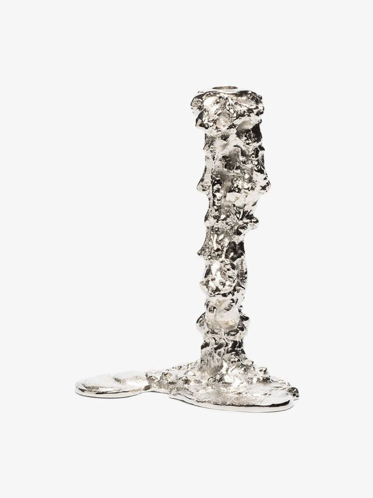Silver-tone Drip Large Candle Holder