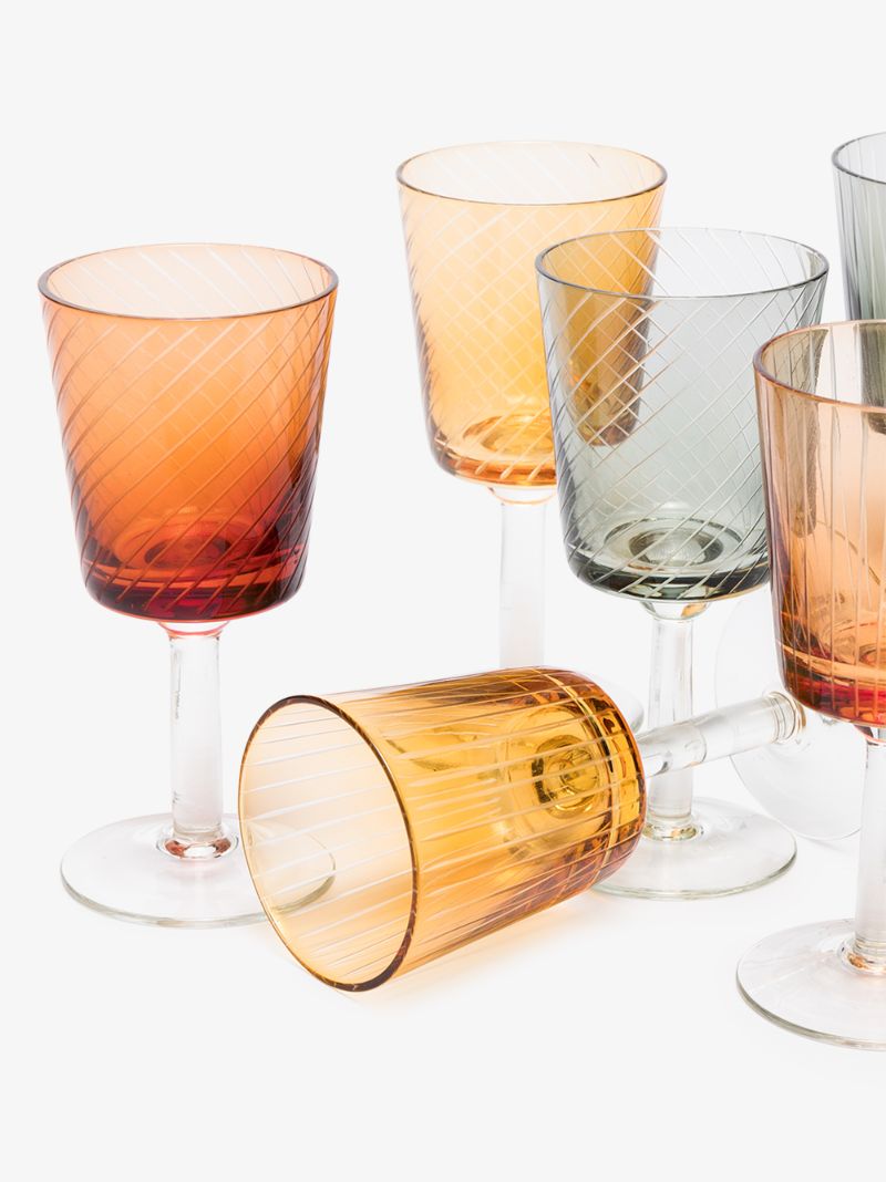 Multicolour Library Wine Glass Set
