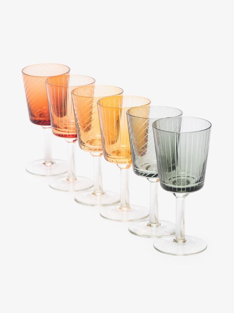 Multicolour Library Wine Glass Set