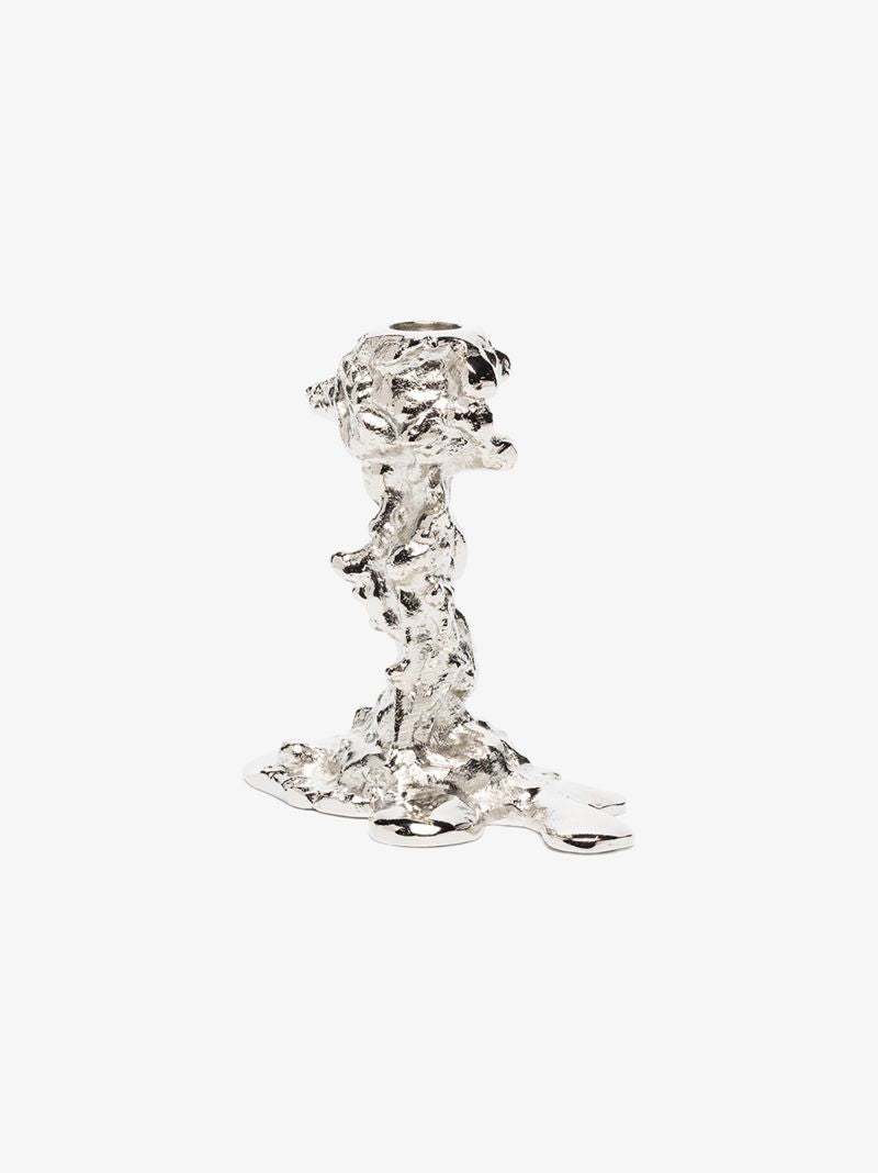 Silver-tone Drip Small Candle Holder