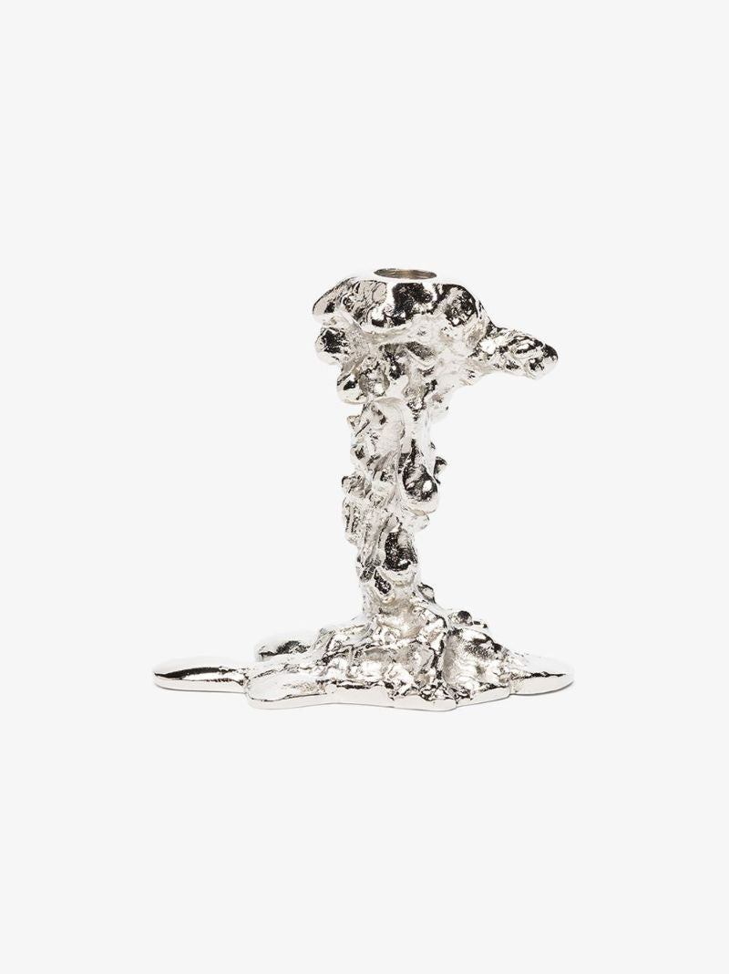 Silver-tone Drip Small Candle Holder
