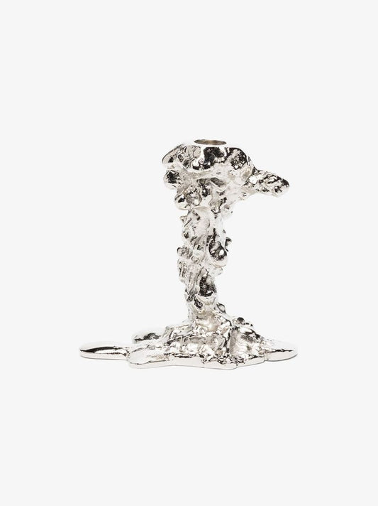 Silver-tone Drip Small Candle Holder