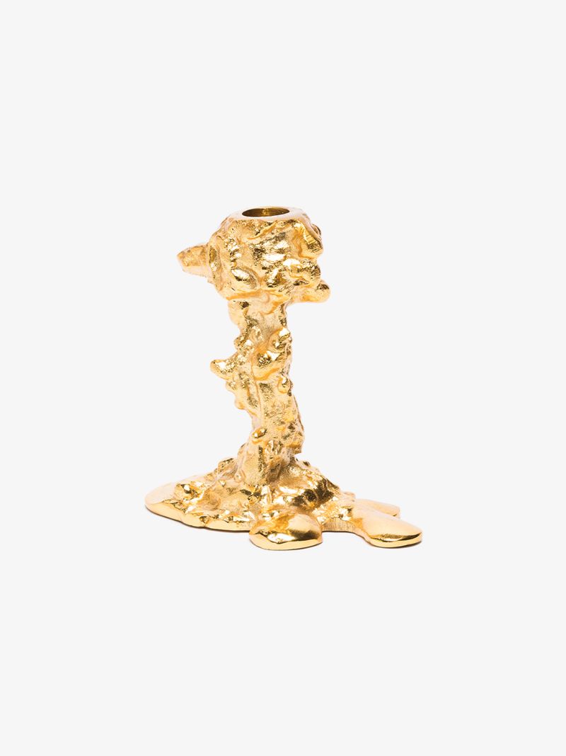 Gold-tone Drip Small Candle Holder