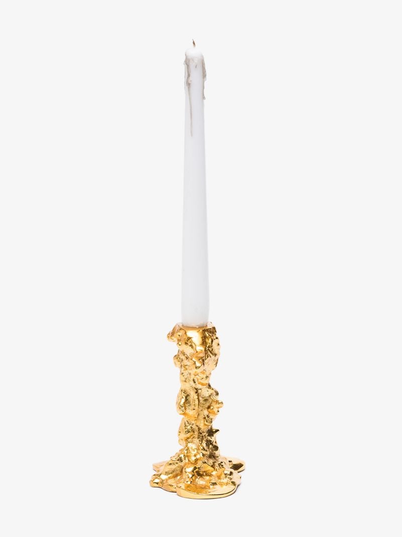 Gold-tone Drip Small Candle Holder