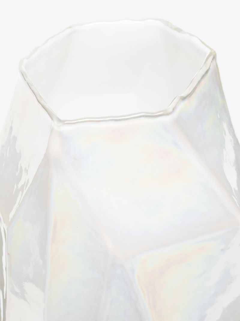 White Graphic Luster Large Vase