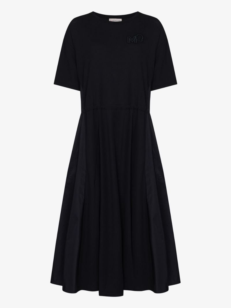 Panelled Drawstring-waist Midi Dress