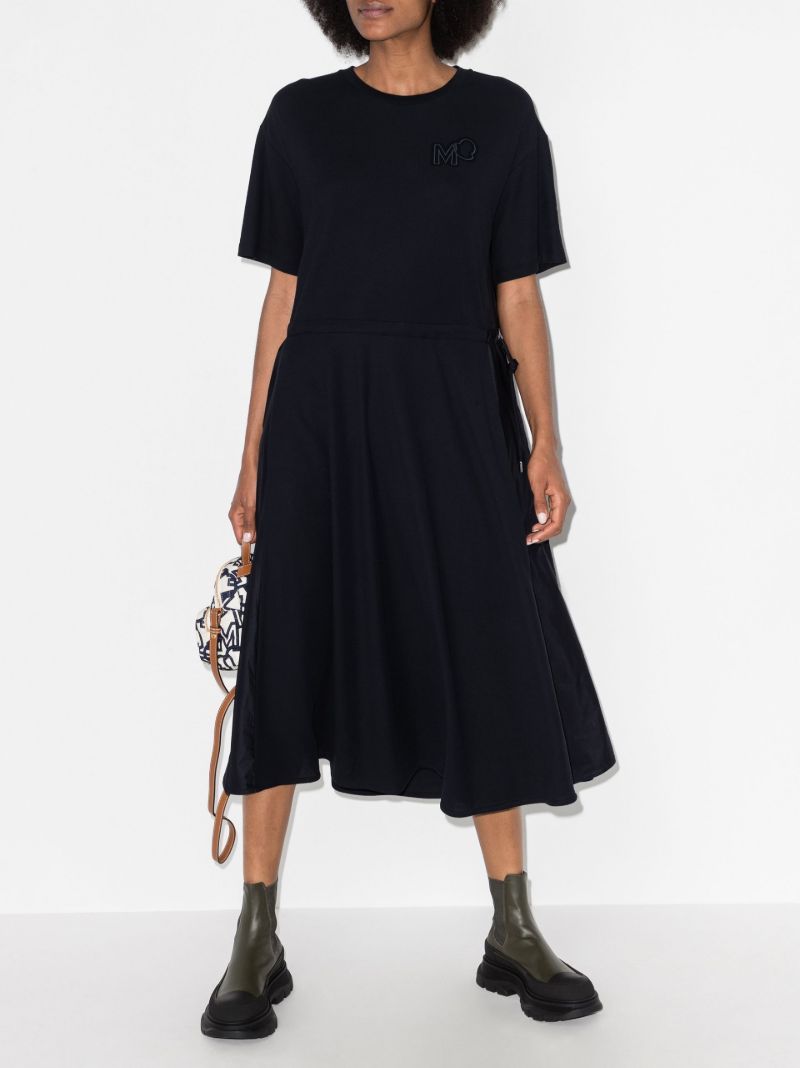 Panelled Drawstring-waist Midi Dress