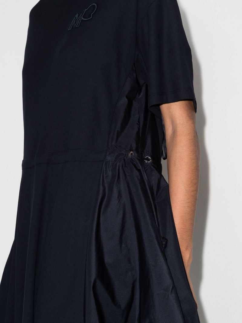 Panelled Drawstring-waist Midi Dress