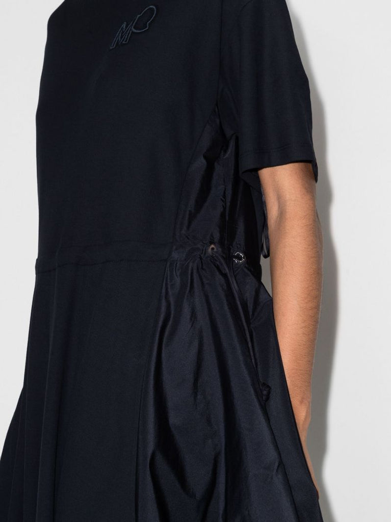 Panelled Drawstring-waist Midi Dress