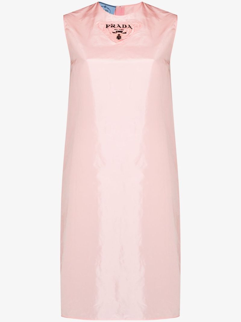Logo Silk Taffeta Midi Dress