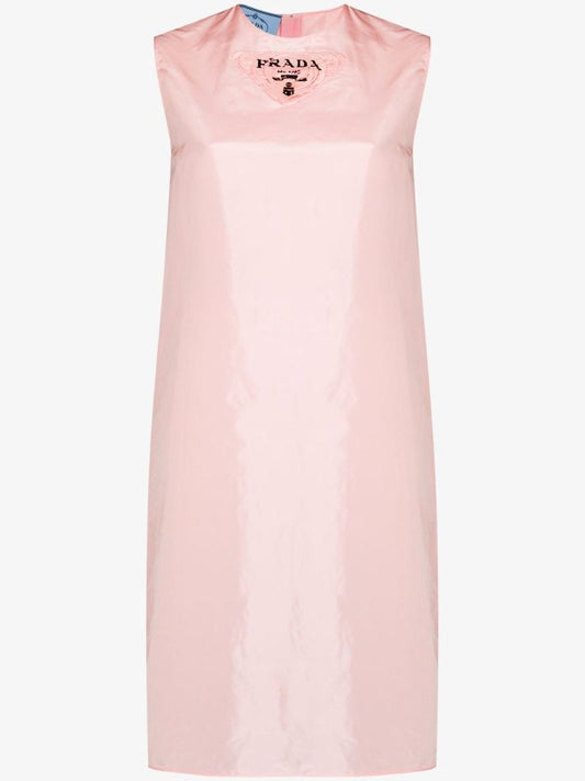 Logo Silk Taffeta Midi Dress