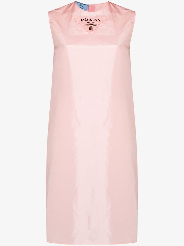 Logo Silk Taffeta Midi Dress