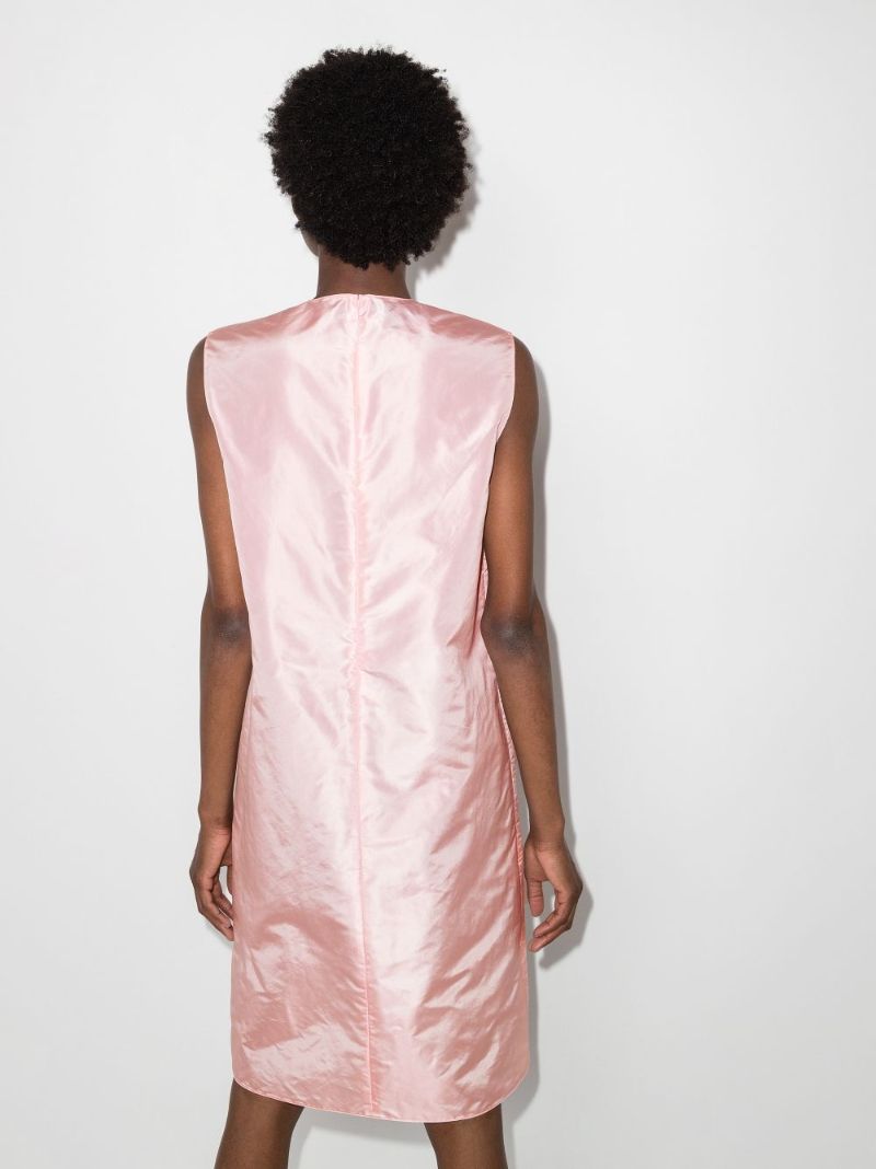 Logo Silk Taffeta Midi Dress