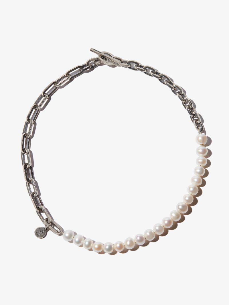 Sterling Silver Elm Trio Pearl Chain Bracelet