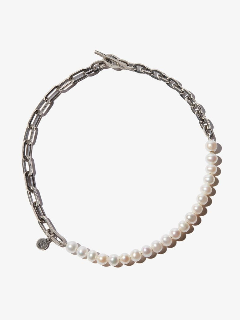 Sterling Silver Elm Trio Pearl Chain Bracelet
