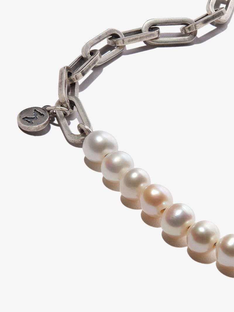 Sterling Silver Elm Trio Pearl Chain Bracelet