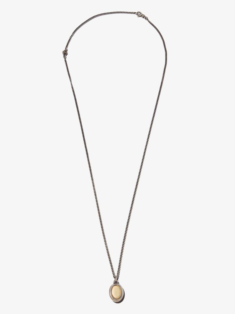 18k Yellow Gold and Sterling Silver Ovi Pira Pendant Necklace