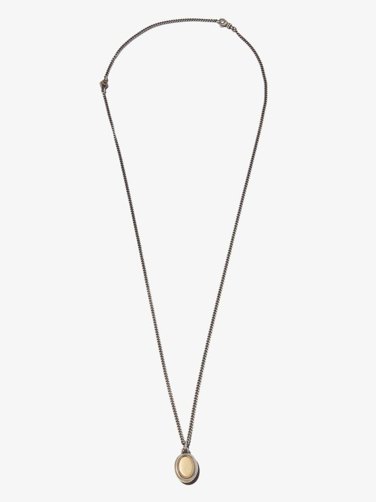 18k Yellow Gold and Sterling Silver Ovi Pira Pendant Necklace