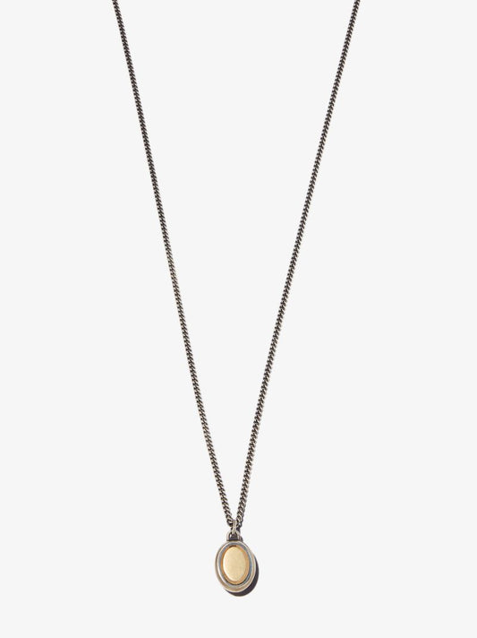 18k Yellow Gold and Sterling Silver Ovi Pira Pendant Necklace