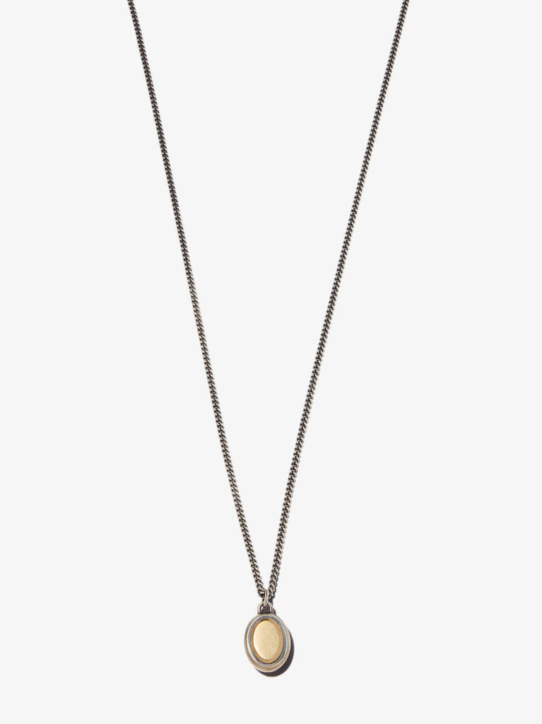 18k Yellow Gold and Sterling Silver Ovi Pira Pendant Necklace