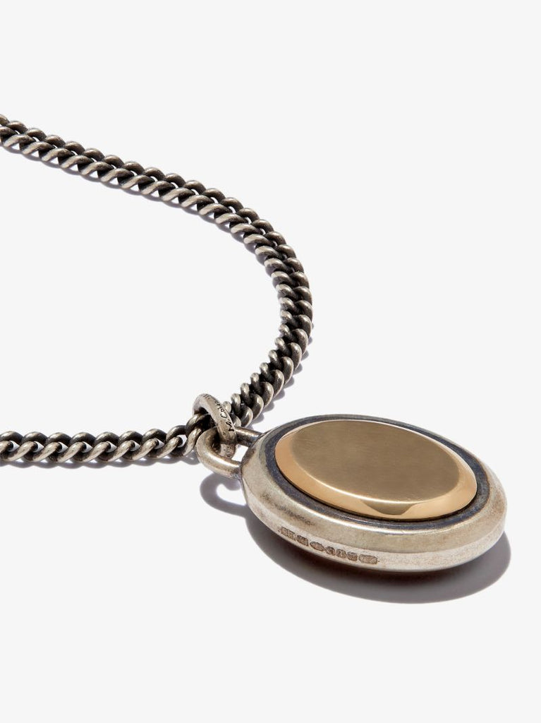18k Yellow Gold and Sterling Silver Ovi Pira Pendant Necklace