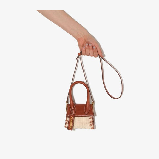 Neutral Le Chiquito Raffia Mini Bag