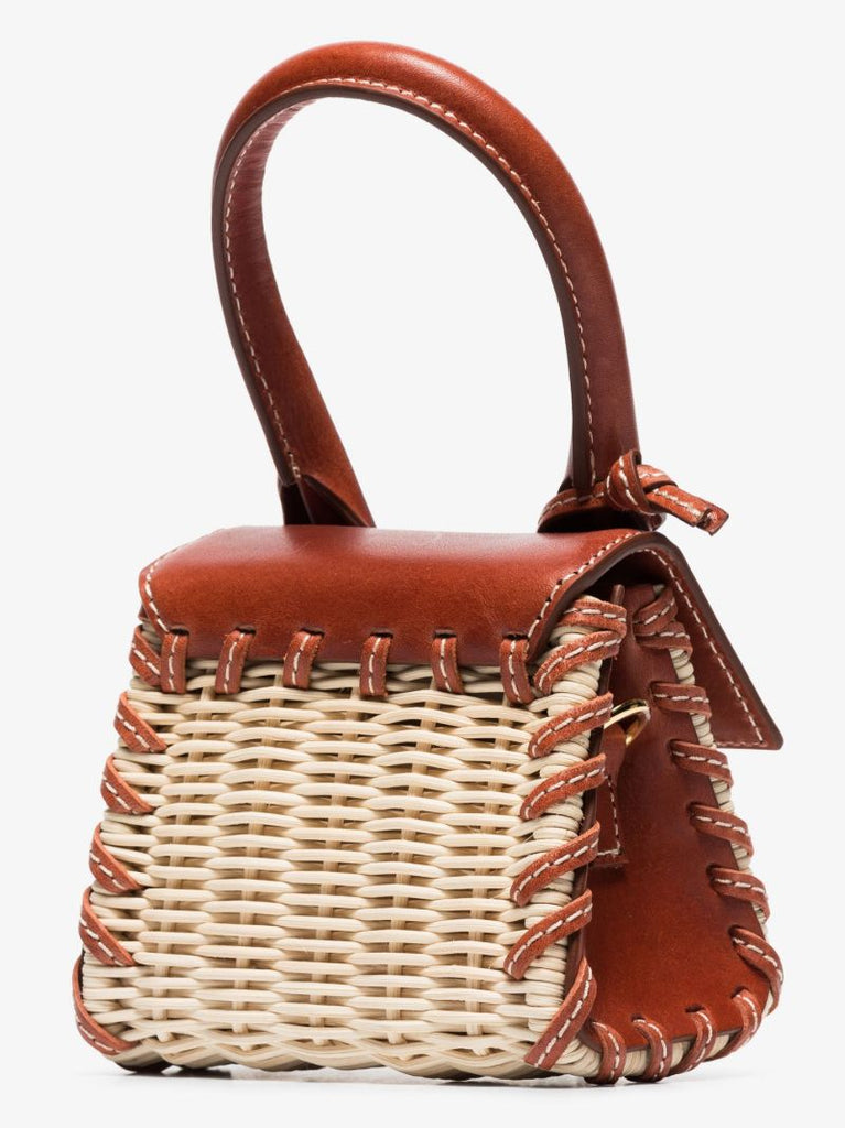 Neutral Le Chiquito Raffia Mini Bag