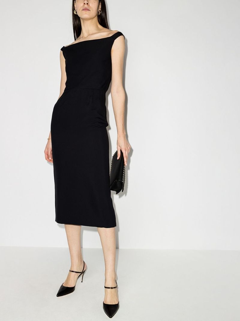 Off-the-shoulder Midi Dress