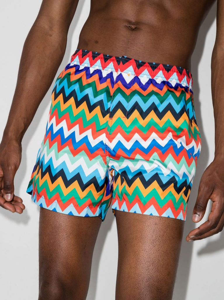 Zig-zag Print Swimming Shorts