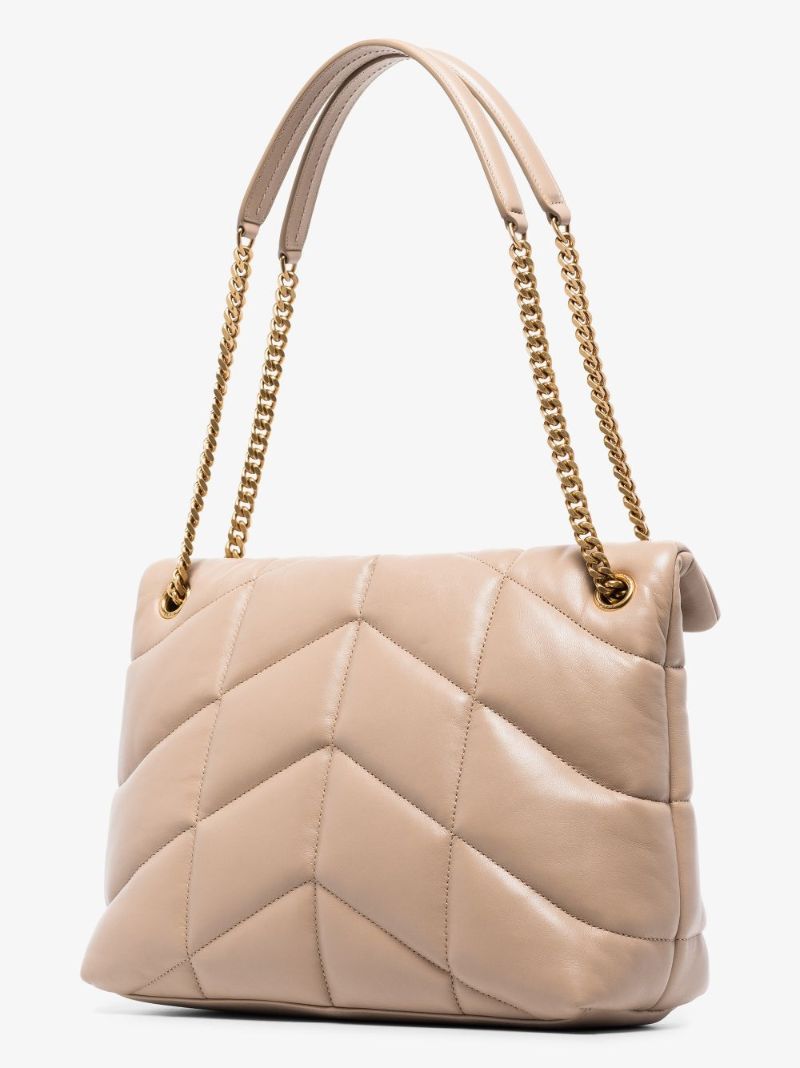 Neutral Loulou Medium Leather Shoulder Bag