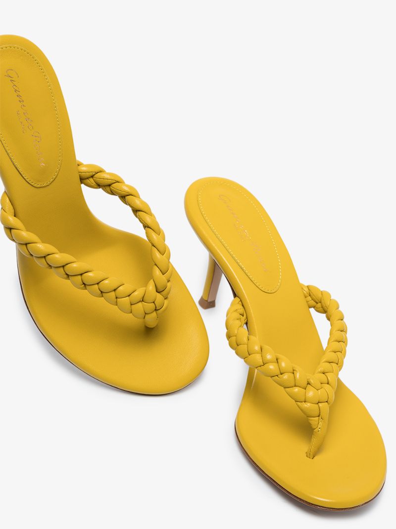 Yellow Tropea 70 Leather Sandals