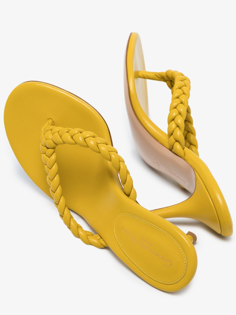 Yellow Tropea 70 Leather Sandals