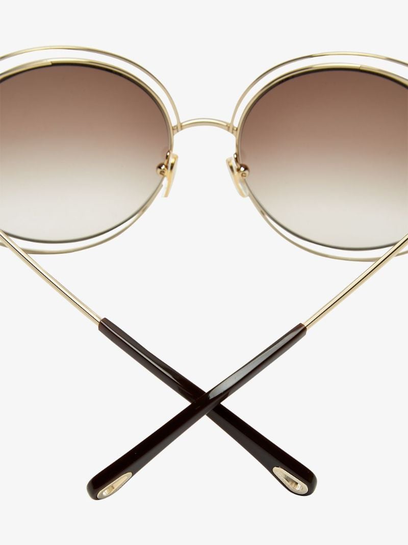 Gold Tone Carlina Round Sunglasses