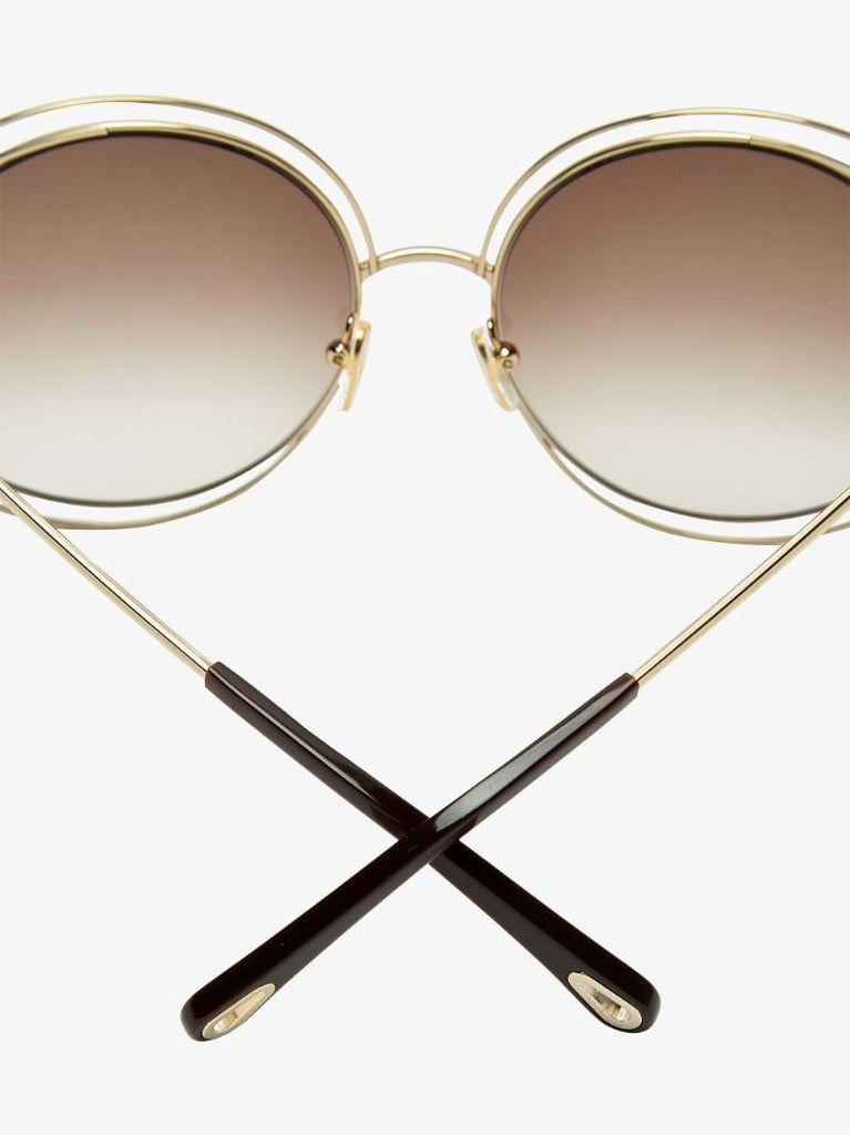 Gold Tone Carlina Round Sunglasses