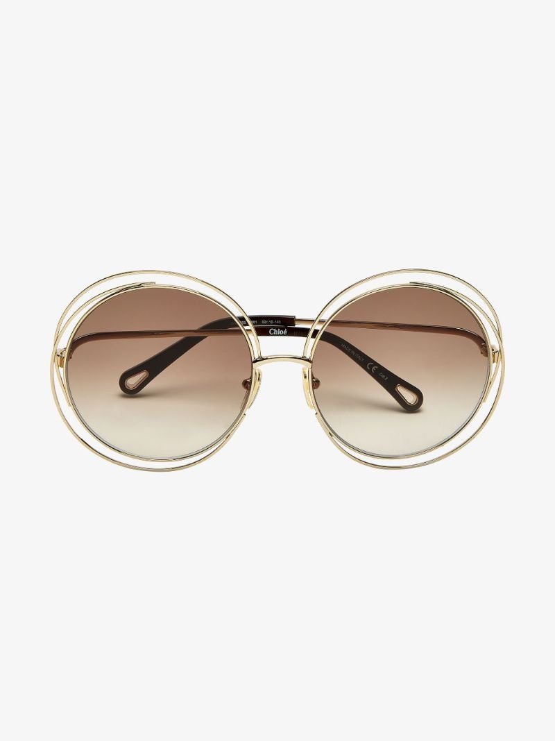 Gold Tone Carlina Round Sunglasses