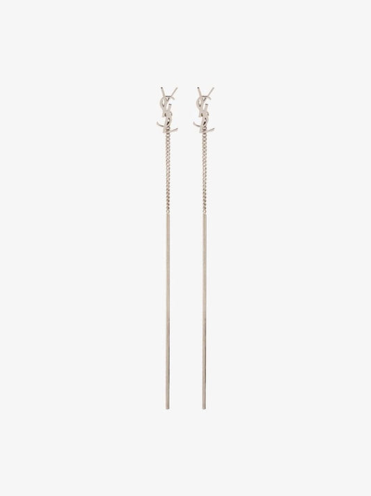 Silver-tone Opyum Monogram Threader Earrings