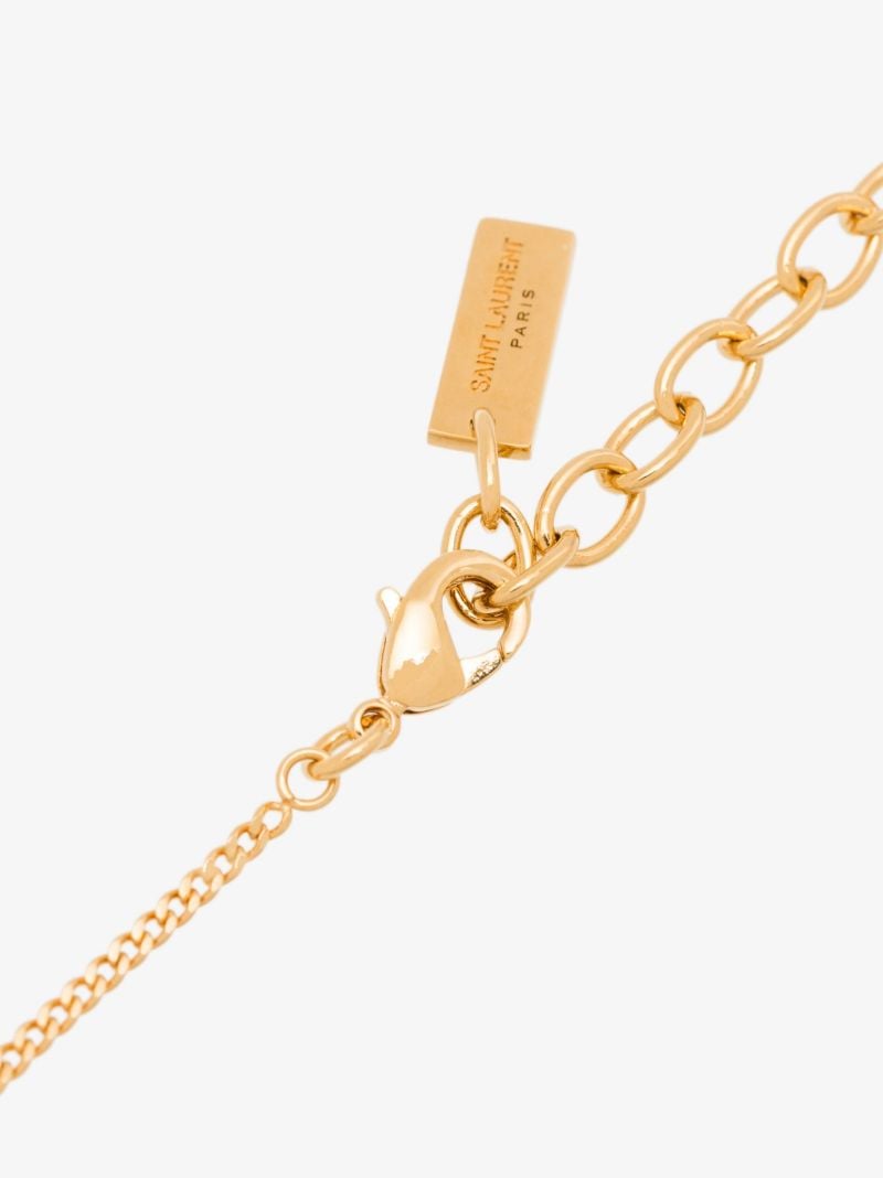 Gold Tone Monogram Twist Pendant Necklace