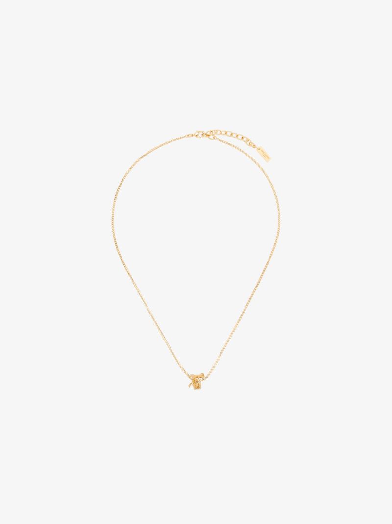 Gold Tone Monogram Twist Pendant Necklace