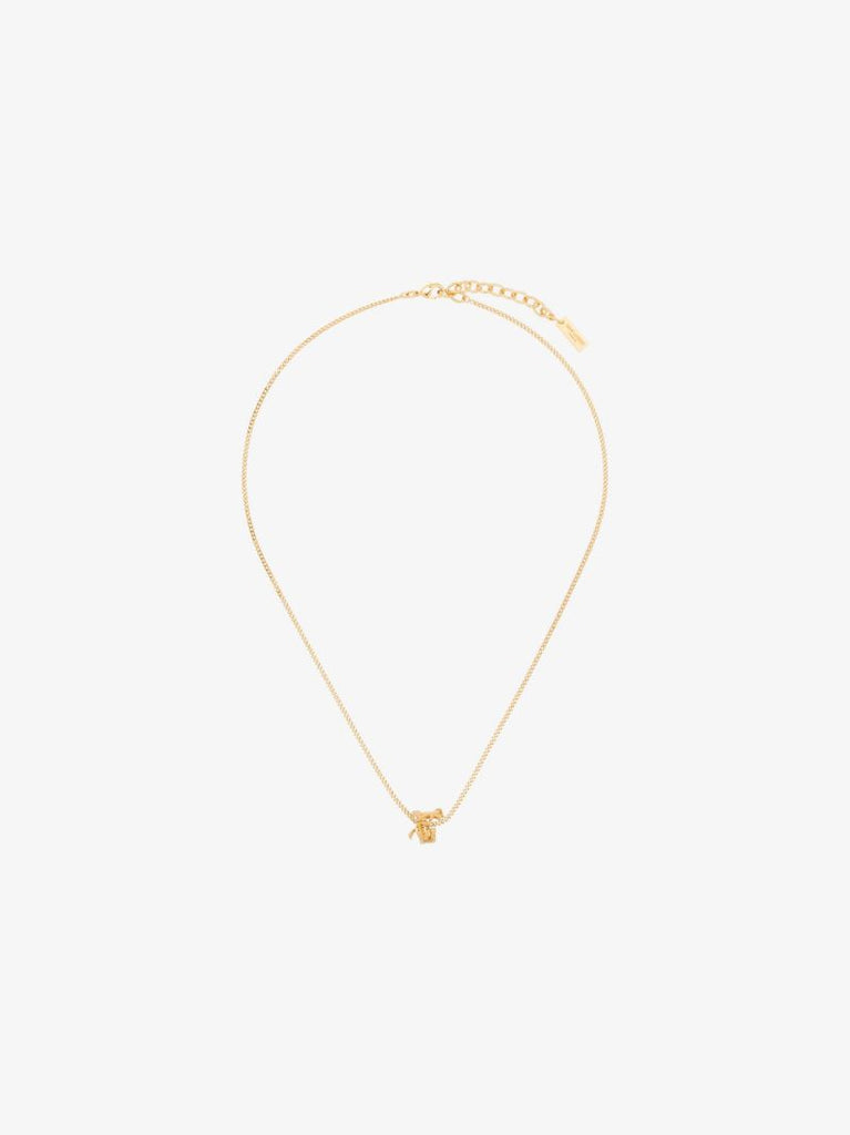 Gold Tone Monogram Twist Pendant Necklace
